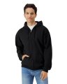 Heren Hooded Sweater met rits Softstyle Gildan SF600 zwart